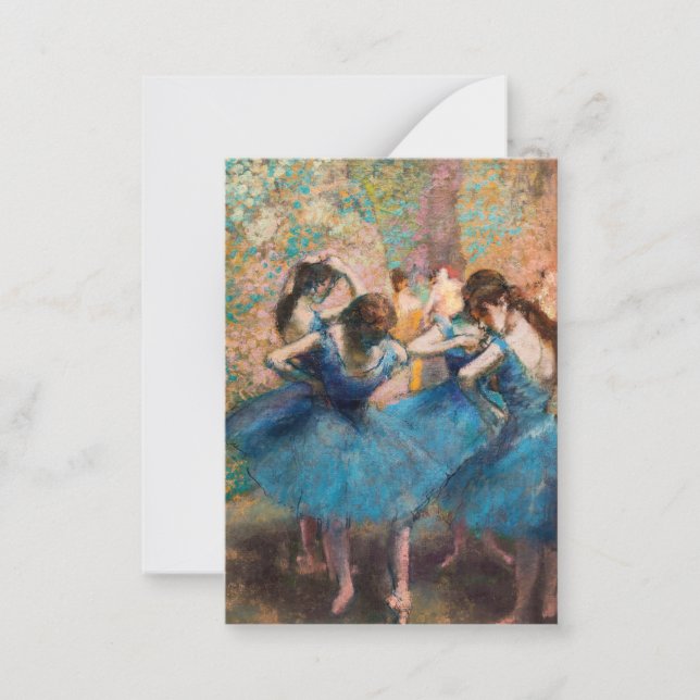 Tarjeta Pequeña Edgar Degas - Bailarinas de azul (Anverso)