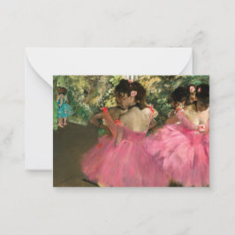 Tarjeta Pequeña Edgar Degas - Bailarinas de rosa