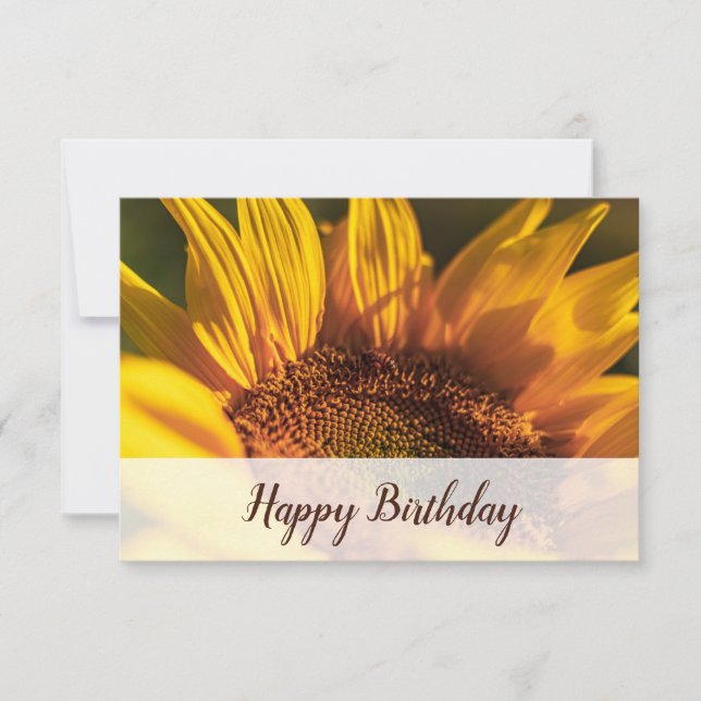 Tarjeta Pequeña Edición Florisca Foto de girasol Feliz cumpleaños (Anverso)