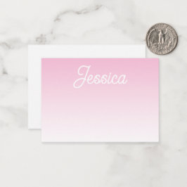 Tarjeta Pequeña (Editable) Light Pink Color Ombre & Your Text