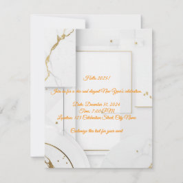 Tarjeta Pequeña Editable New Year Party Invitation Templates 