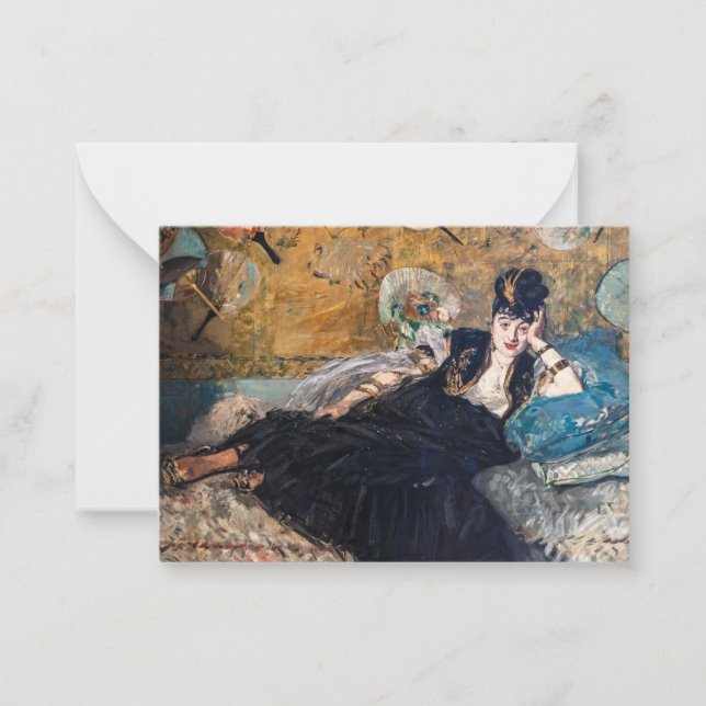 Tarjeta Pequeña Edouard Manet - Dama con Abanicos (Anverso)