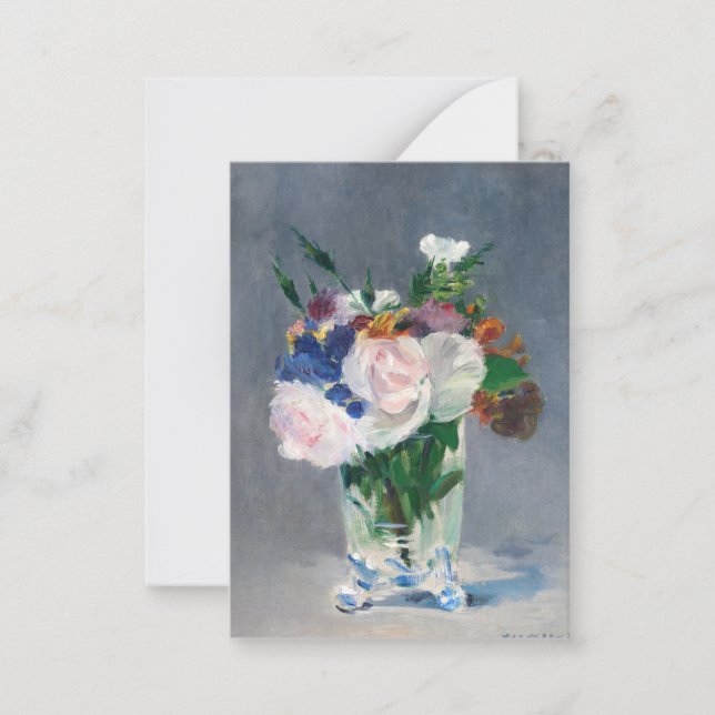 Tarjeta Pequeña Edouard Manet - Flores en una bolsa de cristal (Anverso)