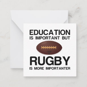TARJETA PEQUEÑA EDUCACIÓN IMPORTANTE RUGBY