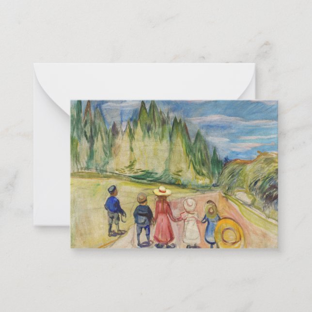 Tarjeta Pequeña Edvard Munch - El bosque de cuento de hadas (Anverso)