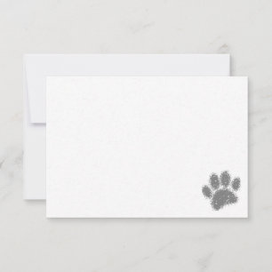 Tarjeta Pequeña Efecto de sello de goma de huella de pata de perro