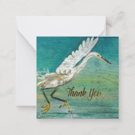 Tarjeta Pequeña Egret Gorgeous Bird Beach House Gracias