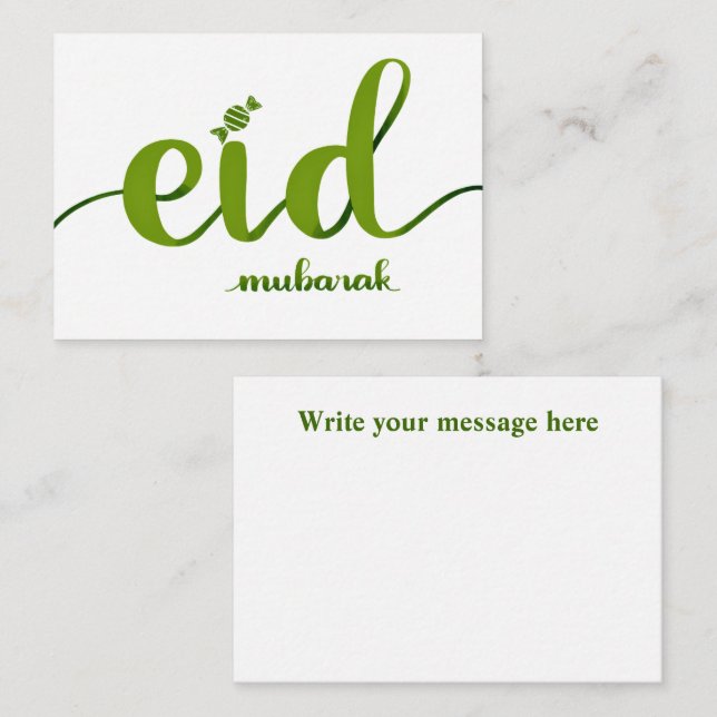Tarjeta Pequeña Eid Mubarak (Anverso / Reverso)