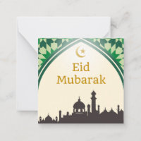 Eid Mubarak en fondo amarillo claro