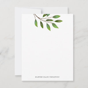 Tarjeta Pequeña El árbol verde deja simple