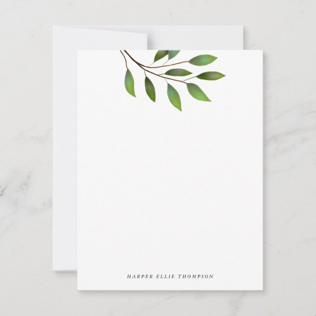 Tarjeta Pequeña El árbol verde deja simple (Anverso)