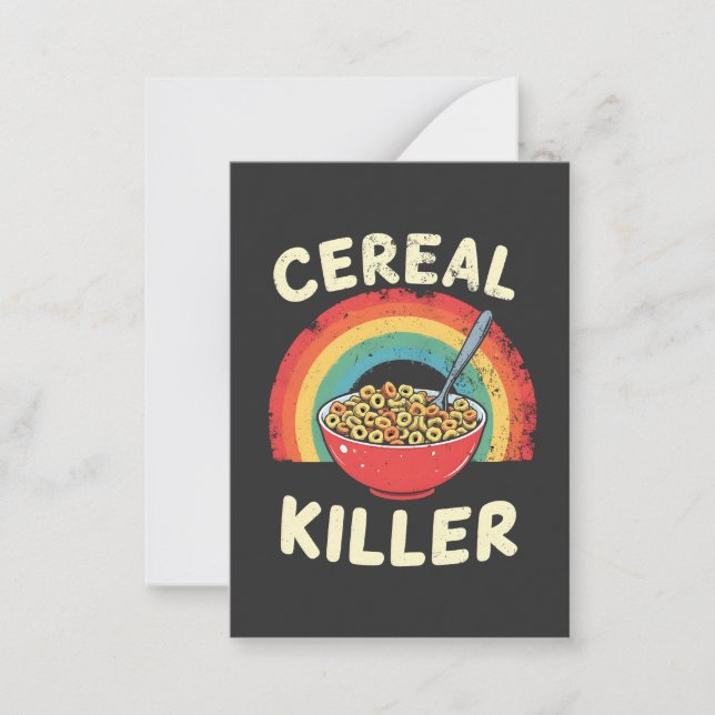 Tarjeta Pequeña El asesino de cereales para los hombres y la comid (Anverso)