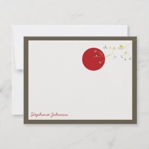 Tarjeta Pequeña El bebé del pájaro y de la familia de la