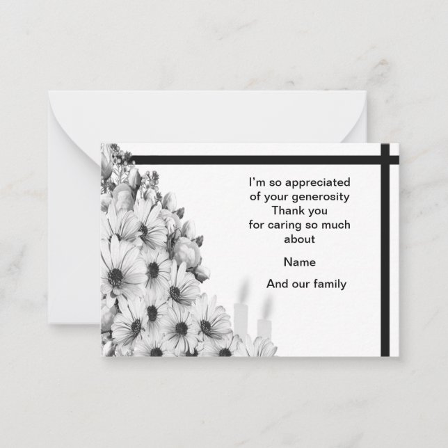 Tarjeta Pequeña El Bouquet De Las Flores Gracias Cartas (Anverso)