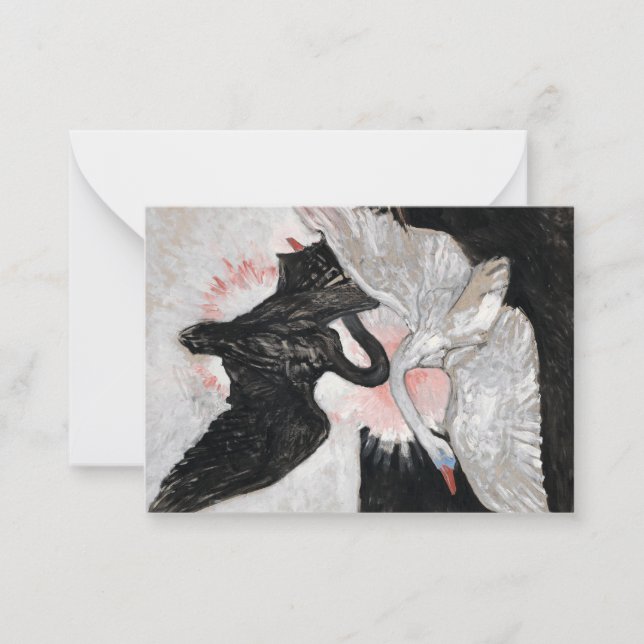 Tarjeta Pequeña El cisne, grupo IX, número 2 de Hilma af Klint (Anverso)