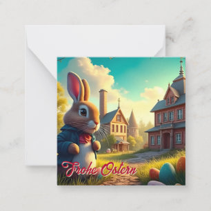 Tarjeta Pequeña El conejo de Pascua en una misión secreta