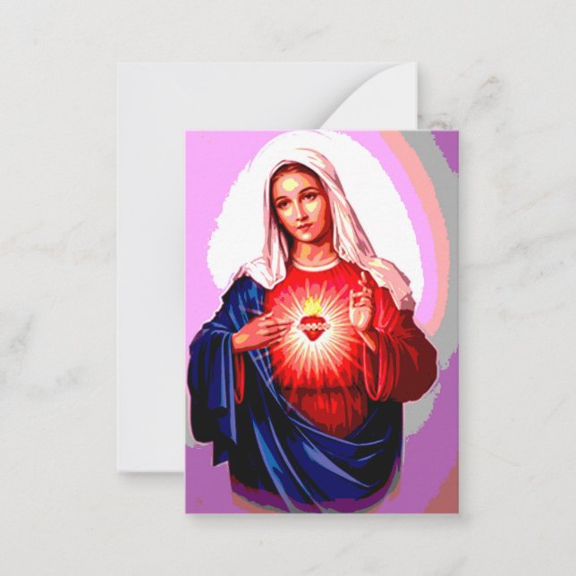 Tarjeta Pequeña El corazón inmaculado de la Virgen María (Anverso)