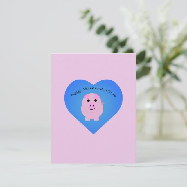 Tarjeta Pequeña El día de San Valentín Cute Hoggy (Anverso de pie)