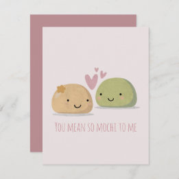 Tarjeta Pequeña El día de San Valentín Cute Mochi