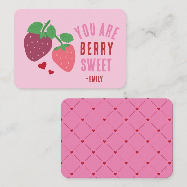 Tarjeta Pequeña El día de San Valentín de aula Berry Sweet (Anverso / Reverso)