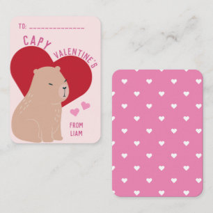 Tarjeta Pequeña El día de San Valentín de aula Capybara Capy