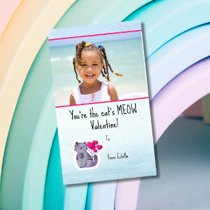 Tarjeta Pequeña El día de San Valentín de aula de fotos de gato az