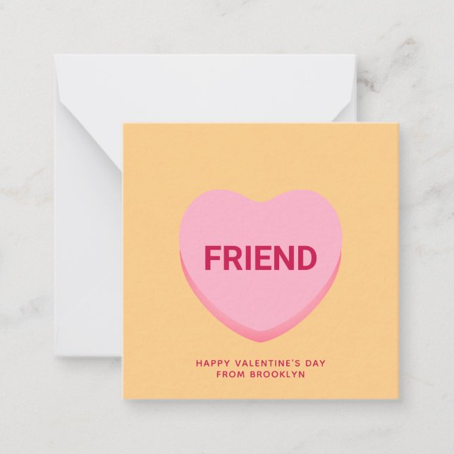 Tarjeta Pequeña El día de San Valentín de corazón de conversación  (Anverso)