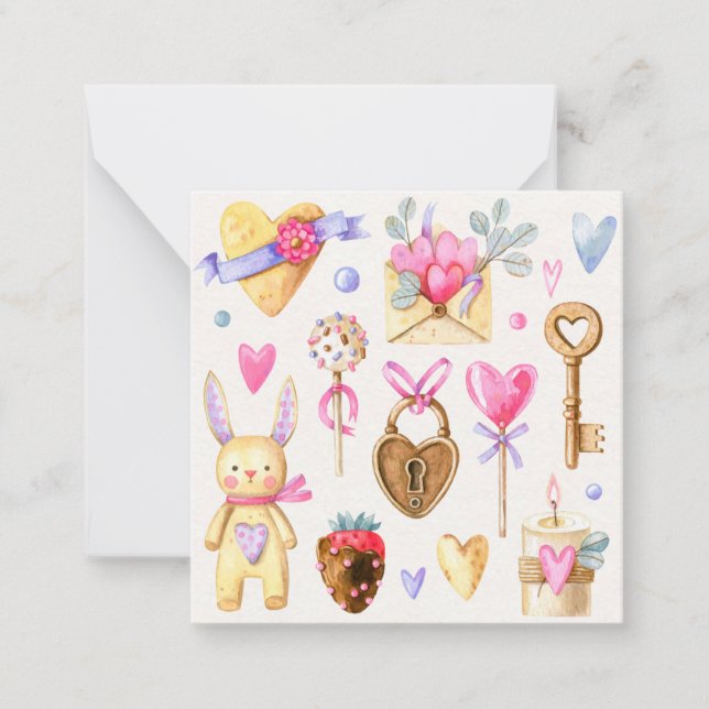 Tarjeta Pequeña El día de San Valentín de corte (Anverso)