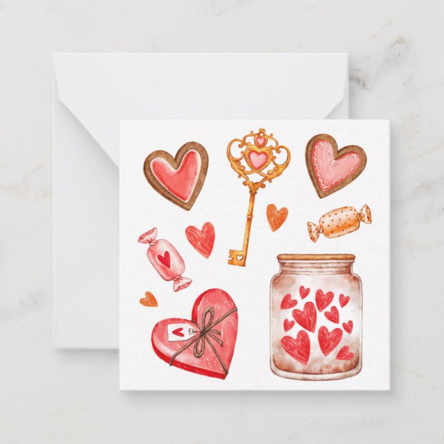 Tarjeta Pequeña El día de San Valentín de corte (Anverso)