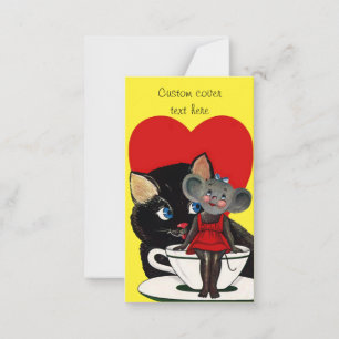 Tarjeta Pequeña El día de San Valentín de época, corazón de la Cop