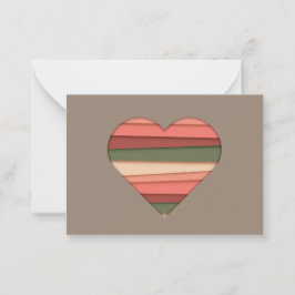 Tarjeta Pequeña El día de San Valentín de Heart Love Striped