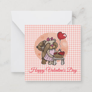 Tarjeta Pequeña El día de San Valentín De Oso Cuto En Amor
