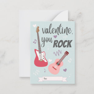 Tarjeta Pequeña El día de San Valentín del aula de rock