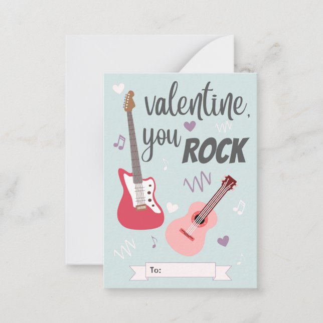 Tarjeta Pequeña El día de San Valentín del aula de rock (Anverso)