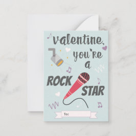 Tarjeta Pequeña El día de San Valentín del aula Rock Star