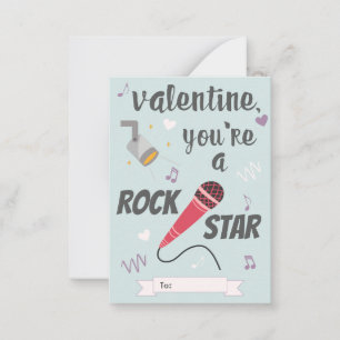 Tarjeta Pequeña El día de San Valentín del aula Rock Star