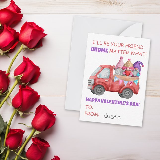 Tarjeta Pequeña El día de San Valentín Gnome Amigos Niños en aula (Subido por el creador)