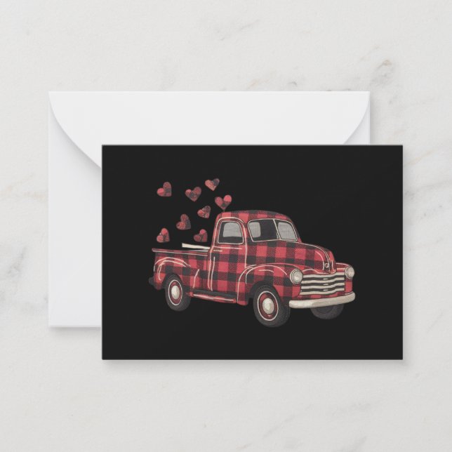 Tarjeta Pequeña El día de San Valentín Truck Funny Buffalo Plaid L (Anverso)
