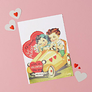 Tarjeta Pequeña El día de San Valentín Valentine de niños de coche