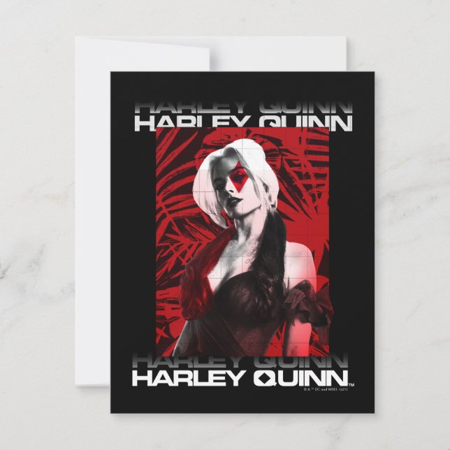 Tarjeta Pequeña El escuadrón suicida | Retrato de Harley Quinn Red (Anverso)