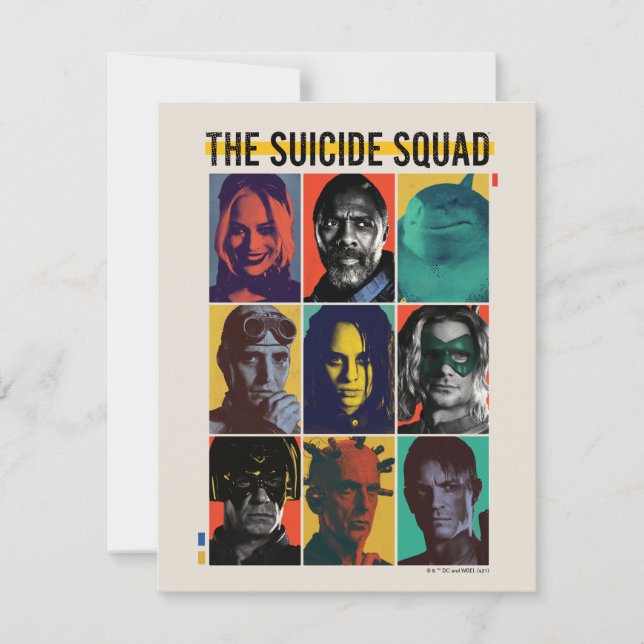 Tarjeta Pequeña El escuadrón suicida | Retro Grid Con Harley Quinn (Anverso)