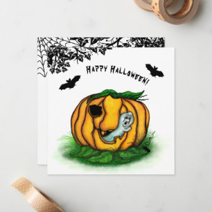 Tarjeta Pequeña El fantasma de Halloween , Bat , Ghost y Spider