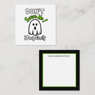 Tarjeta Pequeña el fantasma gracioso poop de Halloween fácilmente 