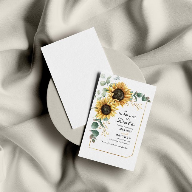 Tarjeta Pequeña El floral Eucalyptus De Girasol Salva La Fecha (Subido por el creador)
