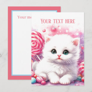 Tarjeta Pequeña El gatito de bebé lindo agrega mensaje