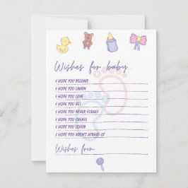 Tarjeta Pequeña El género Pastel y los deseos neutrales para el be