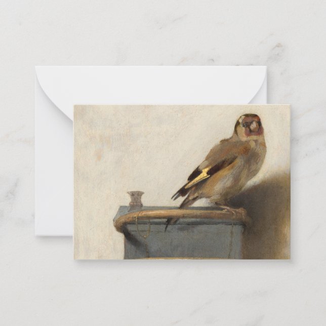 Tarjeta Pequeña El Goldfinch, 1654 de Carel Fabricio (Anverso)