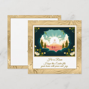 Tarjeta Pequeña Él ha Resucitado" Feliz Pascua - Religioso Persona