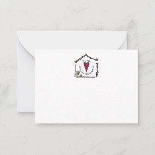 Tarjeta Pequeña El hogar simple es donde el corazón es notecard
