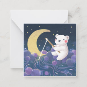 Tarjeta Pequeña El Ilustracion de fantasía del oso polar